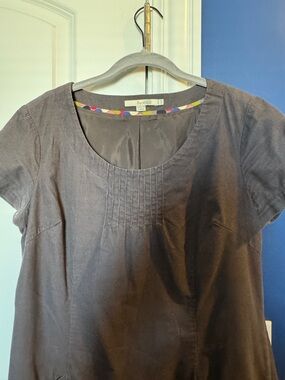 Boden Corduroy Short Sleeve Scoop-Neck Dress